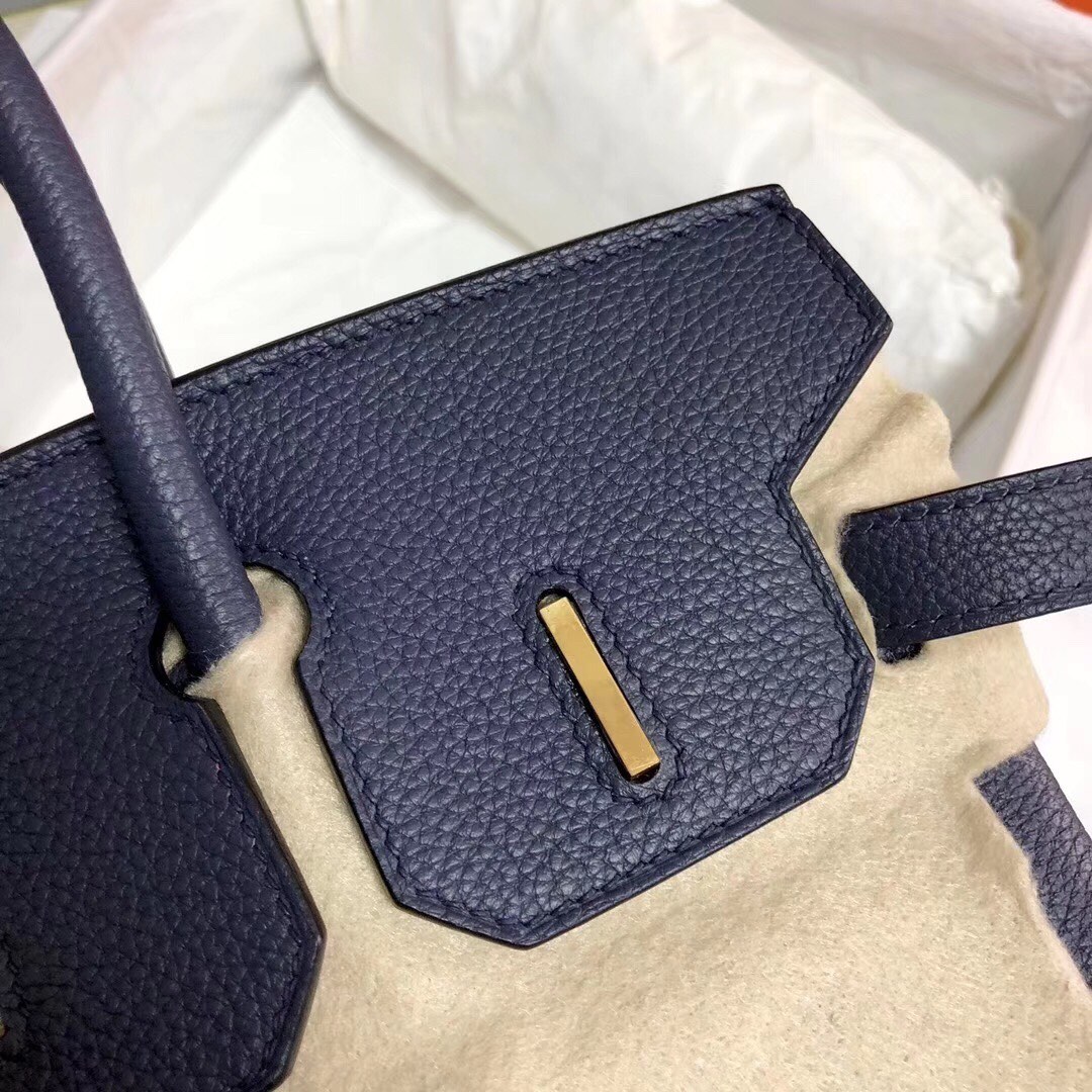 Hermes Birkin 35CM Togo Leather Handbag Deep Blue